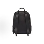 PRADA Saffiano enamel metal triangular logo zipper seal backpack, men\'s black style